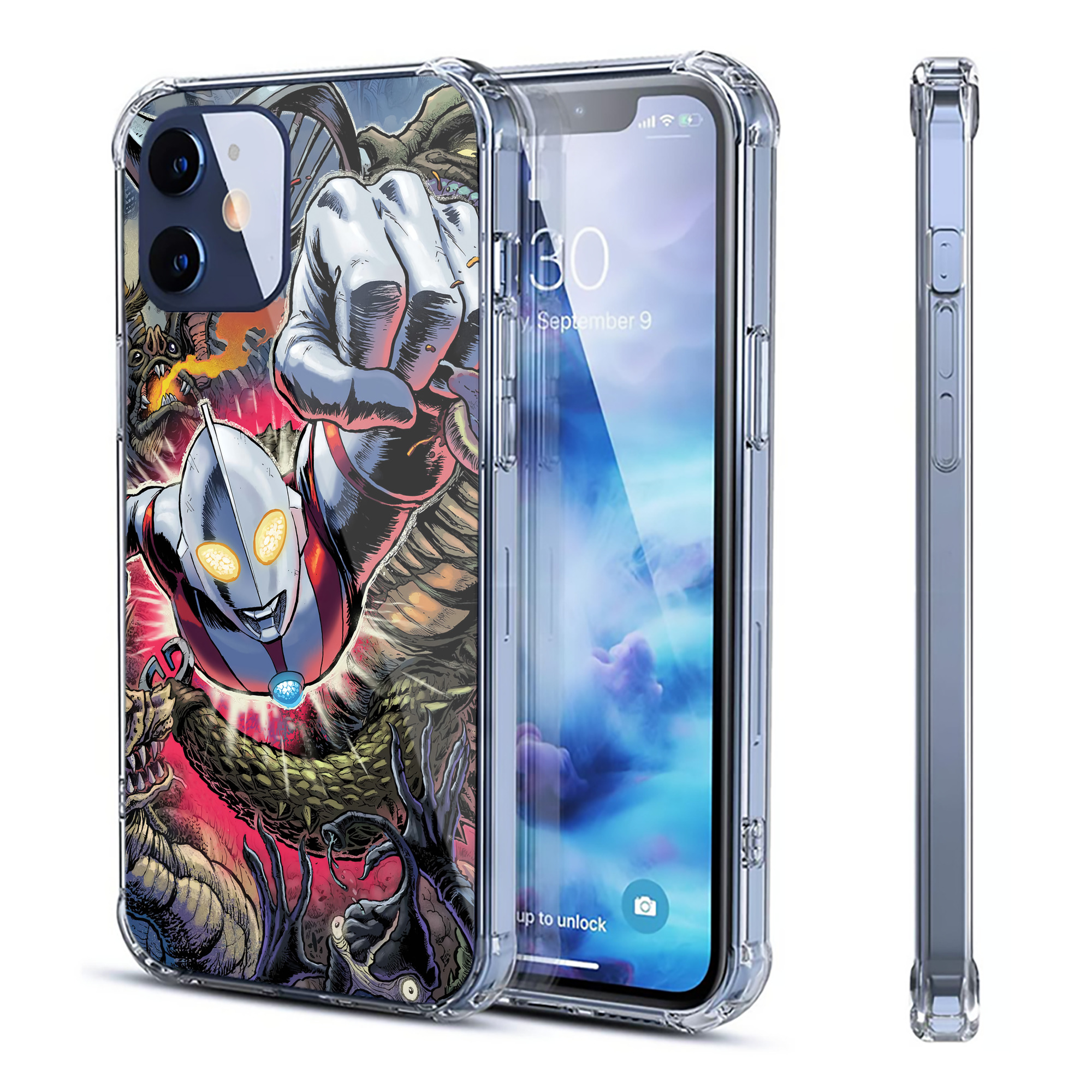 （画像用） ウルトラマン Ultraman 【iPhone 12シリーズ対応】透明スマホケース（クリアソフトケース）